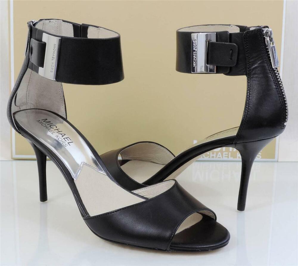 Michael Kors Guiliana Open Toe Ankle Strap Sandal Black Size 6.5